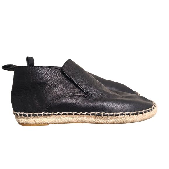 Vince Ronan US 7 Leather Slip On Moccasin Flats Comfort Shoes Black Boho Booties - Picture 1 of 7